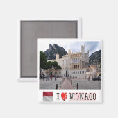 Aimant zMC013 PALAIS DE MONACO, I Love, Fridge (Recto/Verso)