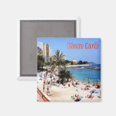 Aimant zMC017 MONTE CARLO, PLAGE, Monaco, Frigo (Recto/Verso)