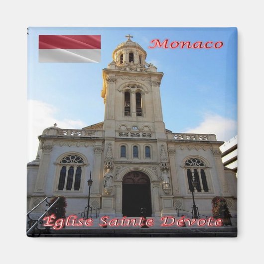 Aimant zMC022 Monte Carlo, ÉGLISE SAINTE-DÉVOTE, Réfrigér (Devant)