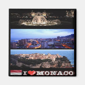 Aimant zMC032 MonACO collage "I Love", Fridge (Devant)