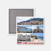 Aimant zMC037 MonACO collage "I Love", Fridge (Recto/Verso)