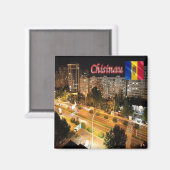 Aimant zMD009 CHISINAU Town by Night, Moldova, Fridge (Recto/Verso)
