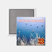 Aimant zMK010 Lac OHRID, Macédoine du Nord, Fridge (Recto/Verso)