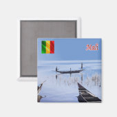 Aimant zML009 MALI, Lac Sélingué, Afrique, Réfrigérateur (Recto/Verso)