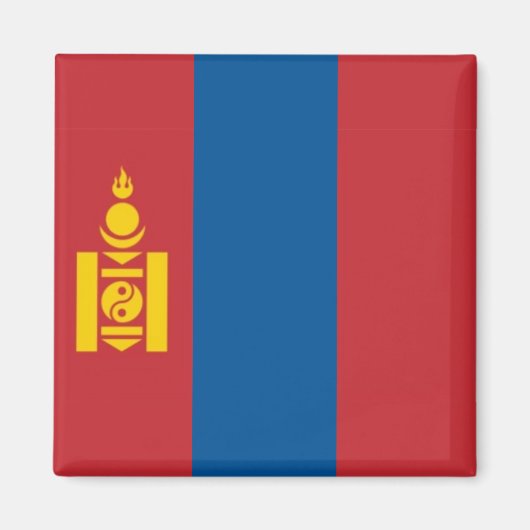 Aimant zMN001 Mongolie DRAPEAU, Fridge (Devant)