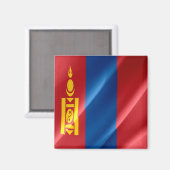 Aimant zMN002 agitant le DRAPEAU de la Mongolie, (Recto/Verso)