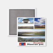 Aimant zMN003 MONGOLIA mosaïque, Asie, réfrigérateur (Recto/Verso)
