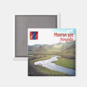Aimant zMN007 STEPPES, Mongolie, Asie, Frigo (Recto/Verso)