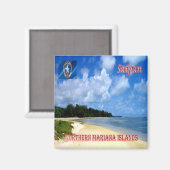 Aimant zMP004 SAIPAN, ÎLES MARIANA DU NORD, Frigo (Recto/Verso)