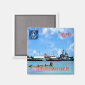 Aimant zMP005 SAIPAN, ÎLES MARIANA DU NORD, Réfrigérateur (Recto/Verso)