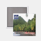 Aimant zMQ009 MARTINIQUE, Anse Céron, plage de sable noir (Recto/Verso)