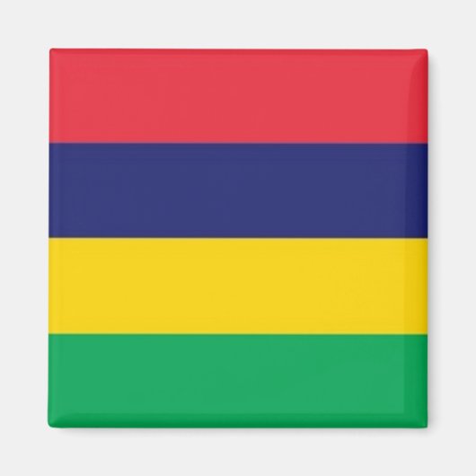 Aimant zMU001 MAURITIUS, DRAPEAU, Afrique, réfrigérateur (Devant)