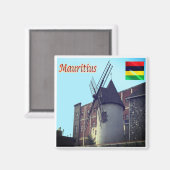 Aimant zMU019 MAURITIUS, Moulin à vent, Afrique, Réfrigér (Recto/Verso)
