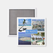 Aimant zMV003 MALDIVES, mosaïque, Fridget (Recto/Verso)