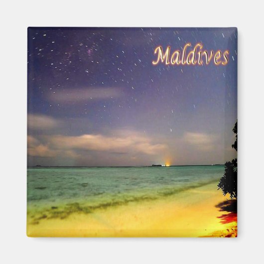 Aimant zMV012 Plage MOONLIT, Maldives, Asie, Fridge (Devant)
