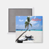 Aimant zMV013 Plage principale, Maldives, Asie, Réfrigéra (Recto/Verso)