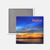 Aimant zMV014 coucher de soleil MALDIVES, Asie, réfrigéra (Recto/Verso)