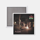 Aimant zMW003 MALAWI, Danse folklorique, Afrique, Réfrigé (Recto/Verso)