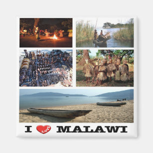 Aimant zMW009 MALAWI I Love, Mosaic, Africa, Fridge
