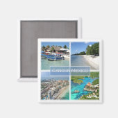 Aimant zMX003 CANCUN, Mosaic, Mexique, Amérique, Frigo (Recto/Verso)