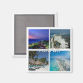 Aimant zMX005 CANCUN, Mosaïque, Mexique, Amérique, Frigo (Recto/Verso)