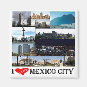 Aimant zMX008 mosaïque de MEXICO CITY I Love, Frigo