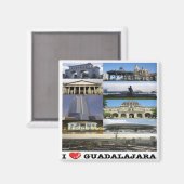 Aimant zMX017 GUADALAJARA I Love, Mosaïque, Mexique, Frig (Recto/Verso)