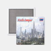 Aimant zMY006 panorama KUALA LUMPUR, Malaisie, Frigo (Recto/Verso)