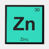 Aimant Zn - Chimie du zinc Élément de symbole de table pé (Devant)