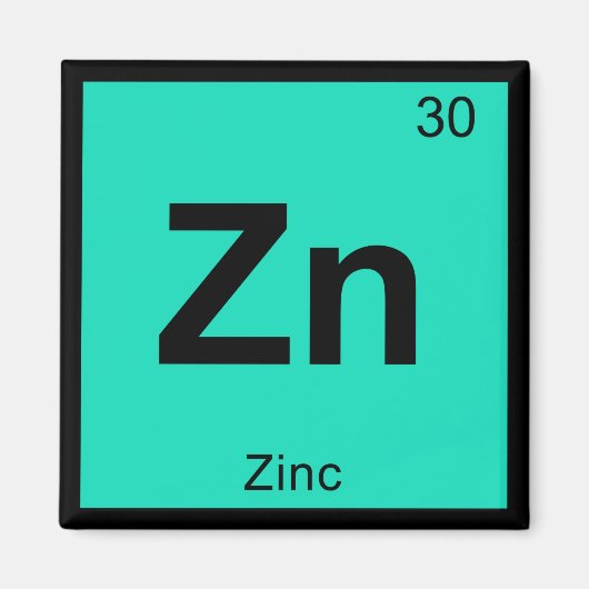 Aimant Zn - Chimie du zinc Élément de symbole de table pé (Devant)