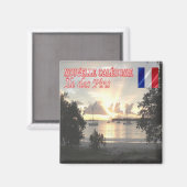 Aimant zNC011 ILE DES PINS Sunset, NOUVELLE CALÉDONIE, Ré (Recto/Verso)