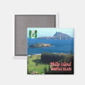 Aimant zNF009 PHILIP ISLAND, NORFOLK, Océanie, réfrigérat (Recto/Verso)