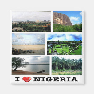 Aimant zNG011 NIGERIA I Love, Mosaïque, Afrique, Réfrigér