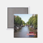 Aimant zNL009 AMSTERDAM panorama, Pays-Bas, Frigo (Recto/Verso)