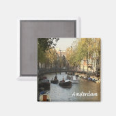 Aimant zNL017 AMSTERDAM canal navigable, Frigo (Recto/Verso)