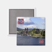 Aimant zNO004 OSLO, Norvège, Europe, Fridge (Recto/Verso)