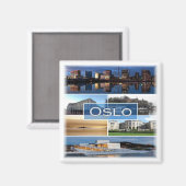 Aimant zNO006 OSLO, Norvège, Europe, Fridge (Recto/Verso)