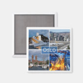 Aimant zNO011 OSLO, Norvège, Europe, Fridge (Recto/Verso)