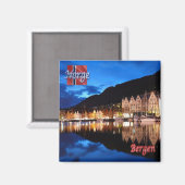 Aimant zNO022 BERGEN BRYGGEN, Norvège, Europe, Fridge (Recto/Verso)