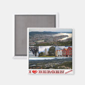 Aimant zNO040 BERGEN, Norvège, Europe, Fridge (Recto/Verso)