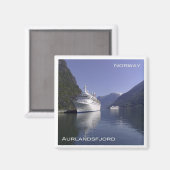 Aimant zNO101 AURLANDSFJORD, bateau de croisière à Flåm,  (Recto/Verso)