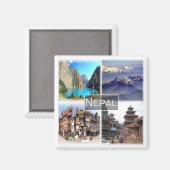 Aimant ZNP009 collage NEPAL, Asie, Frigo (Recto/Verso)