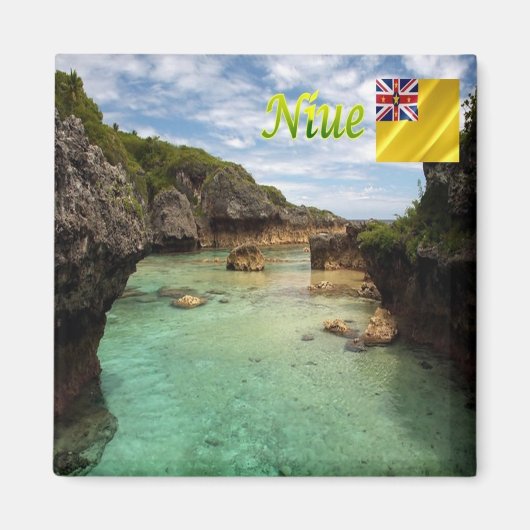 Aimant zNU007 NIUE, LIMU POOLS, Océanie, Réfrigérateur (Devant)