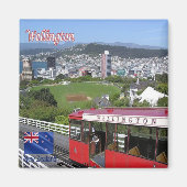 Aimant zNZ009 WELLINGTON, Téléphérique, NEW ZEALAND, Réfr (Devant)