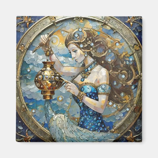 Aimant Zodiac - Aquarius Le Porteur D'Eau (Devant)