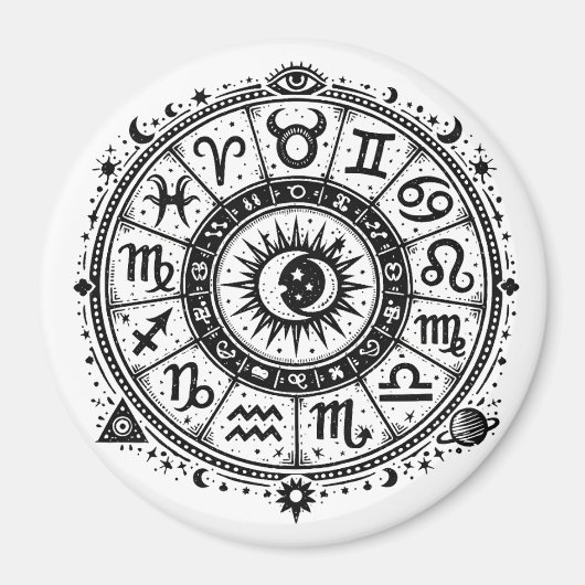 Aimant Zodiac Arcana — Les Douze Signes par BurnsInHell (Devant)