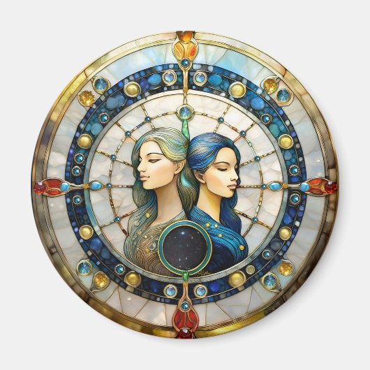 Aimant Zodiac - Gemini Les Jumeaux (Devant)