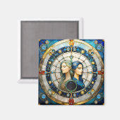 Aimant Zodiac - Gemini Les Jumeaux (Recto/Verso)