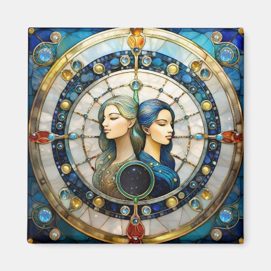 Aimant Zodiac - Gemini Les Jumeaux (Devant)
