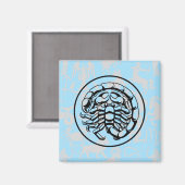 Aimant Zodiac Motif Z02 - Scorpio.w L Bleu BG (Recto/Verso)